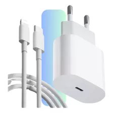 Cabo + Fonte Compatível iPhone SE X Xr 11 12 13pro 14 Usb-c