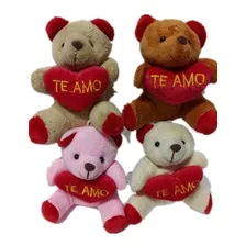 Peluche Llavero Oso Con Corazon Te Amo 10cm 4 Colores Packx6