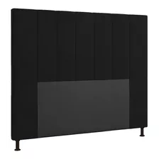 Cabeceira Malibu Para Cama Box Casal 140 Cm Suede Preto