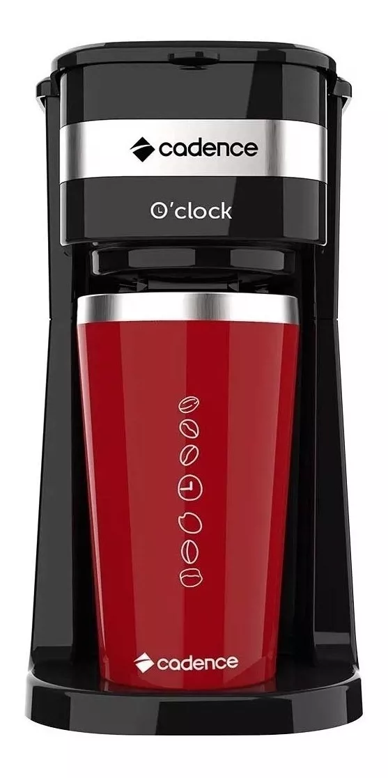 Cafeteira Cadence Oclock Caf205 Semi Automática Preta E Vermelha De Filtro 127v