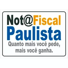 Placa De Sinalização | Nota Fiscal Paulista | 30x20