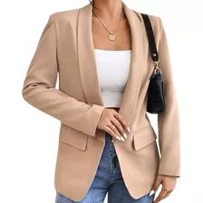 Blazer Casaco Bege Formal De Trabalho Sem Estampa Com Bolsos