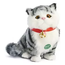 Boneco Gato Fofinho Kwai Mia De Verdade Pelúcia Cinza No Br