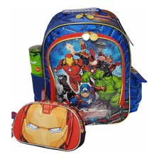 Mochila Avengers Escolar, Original, Con Accesorios!