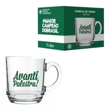 Caneca De Vidro Palmeiras 300ml Com Caixa