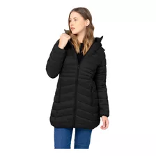 Campera Mujer Larga Abrigada Térmica Con Capucha Impermeable