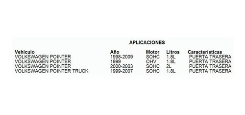 Amortiguador 5a Puerta Puerta Trasera Pointer 2003 1.8l Foto 2