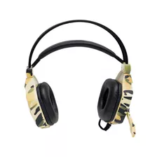 Headset Over Ear Fone Gamer Camuflado Microfone Pc Ps Led