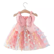 Vestido Infantil Bebe Jardim Encantado Borboleta Asas Festa