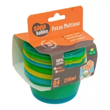 4 Potes 236ml Multiuso Papinha Alimentos Sana Babies Menino