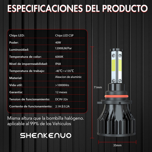 Kit De Faros Delanteros Led Para Compatible Con Mitsubishi Foto 6