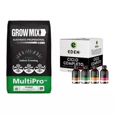  Grow Mix Multipro 20 Lt Eden Pack X4 Ciclo Completo