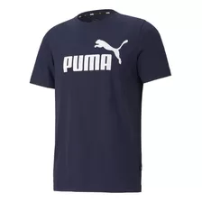 Camiseta Puma Ess Logo Tee Hombre-azul Oscuro