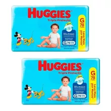 Fralda G Huggies Tripla Proteção Kit C/2 Pacotes 