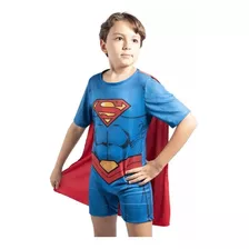 Fantasia Infantil Premium Superman Roupa Com Capa Original