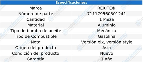 Bomba Aceite Fiat Siena 4 Cil 1.6l 98-03 Rexite Foto 2