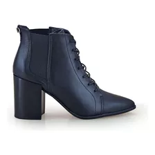 Bota Bottero Feminina De Couro Com Cadarço 360302 Preto