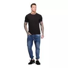 Calça Jogger Jeans Masculina Escura Conforto E Estilo - 2023