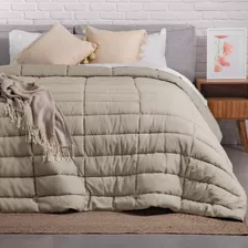 Edredón Acolchado Matrimonial Dreamlab Para Toda Estación. Tela Suave. Hipoalergénico. Lavado A Máquina. Usar Como Edredón O Con Funda Duvet. 1 Pieza, Beige