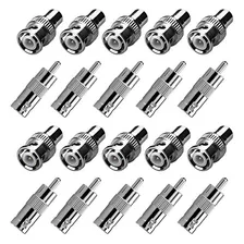 10 Paquetes De Bnc Plug A Rca Gato Femenino Y 10 Paquetes De