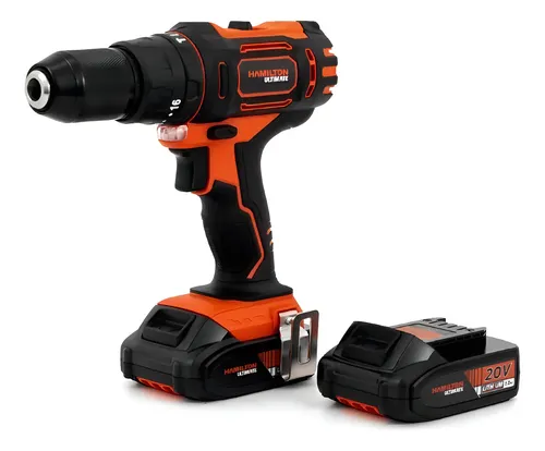 Taladro Atornillador Percutor Eléctrico Hamilton Con Batería Extra Ult111-k Naranja/negro