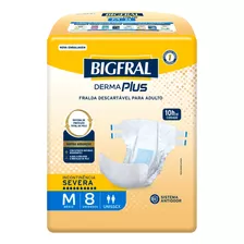 Fraldas Para Adultos Descartáveis Bigfral Derma Plus M X 8 U