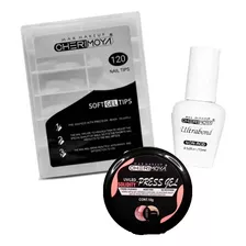 Kit Soft Gel Cherimoya Ultrabond + Tips + Gel Solido