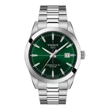 Relógio Masculino Tissot Gentleman Automatic Silicium | Verde | Cor Da Pulseira | Aço | Cor Da Moldura | Aço