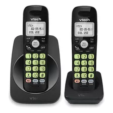 Vtech Vg101-21 Dect 6.0 - Teléfono Inalámbrico De 2 Teléfonos Para El Hogar, Pantalla Retroiluminada Azul Y Blanco, Botones Grandes Retroiluminados, Altavoz Dúplex Completo, Identificación De Llamadas