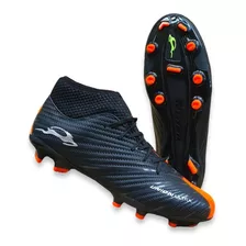 Tenis Futbol Tacos Tachones Union Negro Naranja Resistente