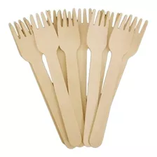 100 Garfos Descartáveis Madeira Bambu Biodegradáveis 16 Cm