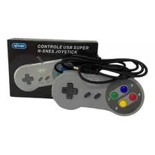 Controle Joystick Cinza Usb Retro Game Classico