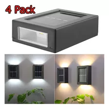 4pcs Luz De Valla De Jardín Led Luz De Pared Solar 5w Sensor