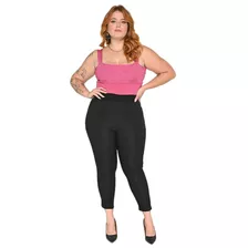 Calça Feminina Sarja Plus Size Legging Modeladora Justa