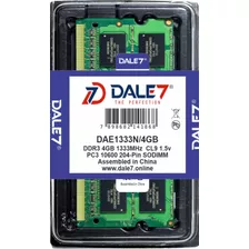 Memória Dale7 Ddr3 4gb 1333 Mhz Notebook 16 Chips 1.5v