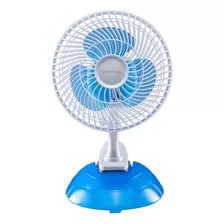 Ventilador Mini De Mesa 2 Em 1 - 20cm Branco E Azul Ventisol