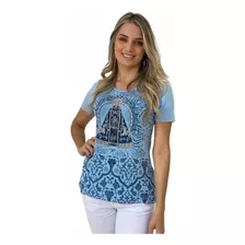 Camiseta Religiosa Nossasra Aparecida Bordada Catolica Ff012