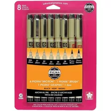 Sakura Pigma Micron Juego D Pluma De Tinta Negro Black 8 Und