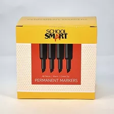 School Smart Py106605-48 Rotulador Permanente Negro Con Cinc