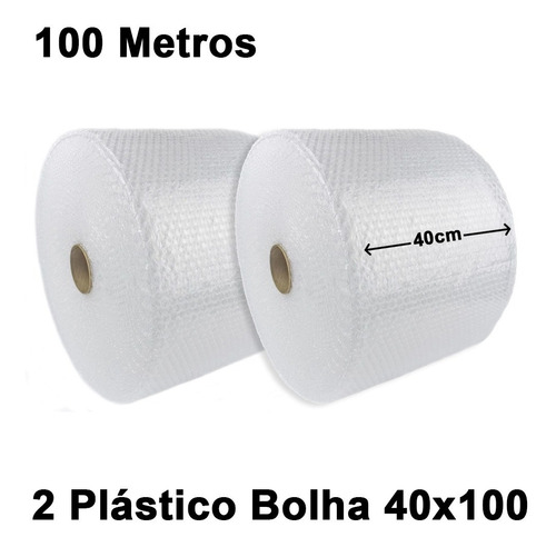 Plástico Bolha Embalagem 40x100mt Resistente Kit 2 Bobinas