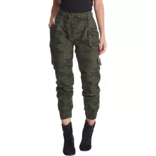 Calça Jogger Jeans Feminino Verde Camuflado Alta Qualidade