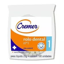 Algodão Rolete Dental N1 C/100un Cremer Pronta Entrega