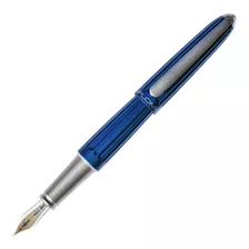 Caneta Tinteiro Diplomat Aero Azul Pena Ouro 14k