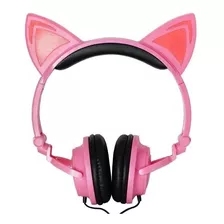 Fone De Ouvido On-ear Gamer Exbom Hf-c22 Rosa Com Luz Rosa Led