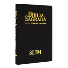 Bíblia Sagrada Rc Slim Com Harpa E Corinhos Média Capa Zíper Preta