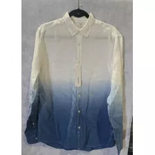 Camisa Regular De Lino Esprit Manga Larga Hombre Degradado M