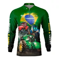 Camisa Agro Brk Brasil É Agro Verde Com Proteção Uv50+