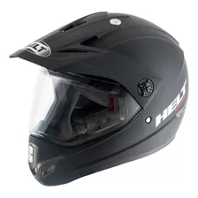 Capacete Preto Motocross Trilha Com Viseira Helt