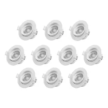 Pack X10 Foco Led Embutido Redondo Aro Móvil 7w 220v Fria