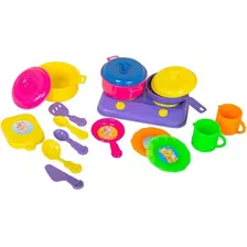 Estufa Pequeña 18 Piezas Juguete Didáctico Accesorios Cocina Color Amarilla